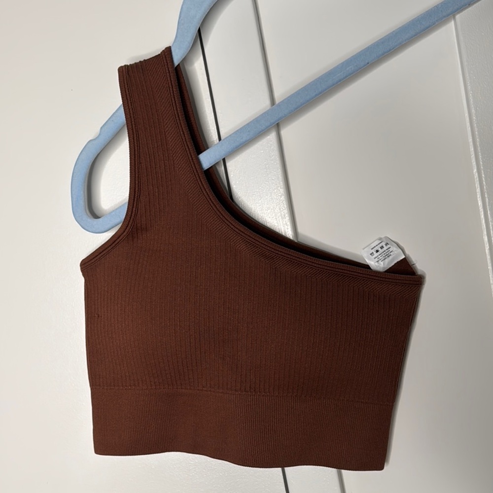 Ribbed Seamless Sports Bra - Mocha